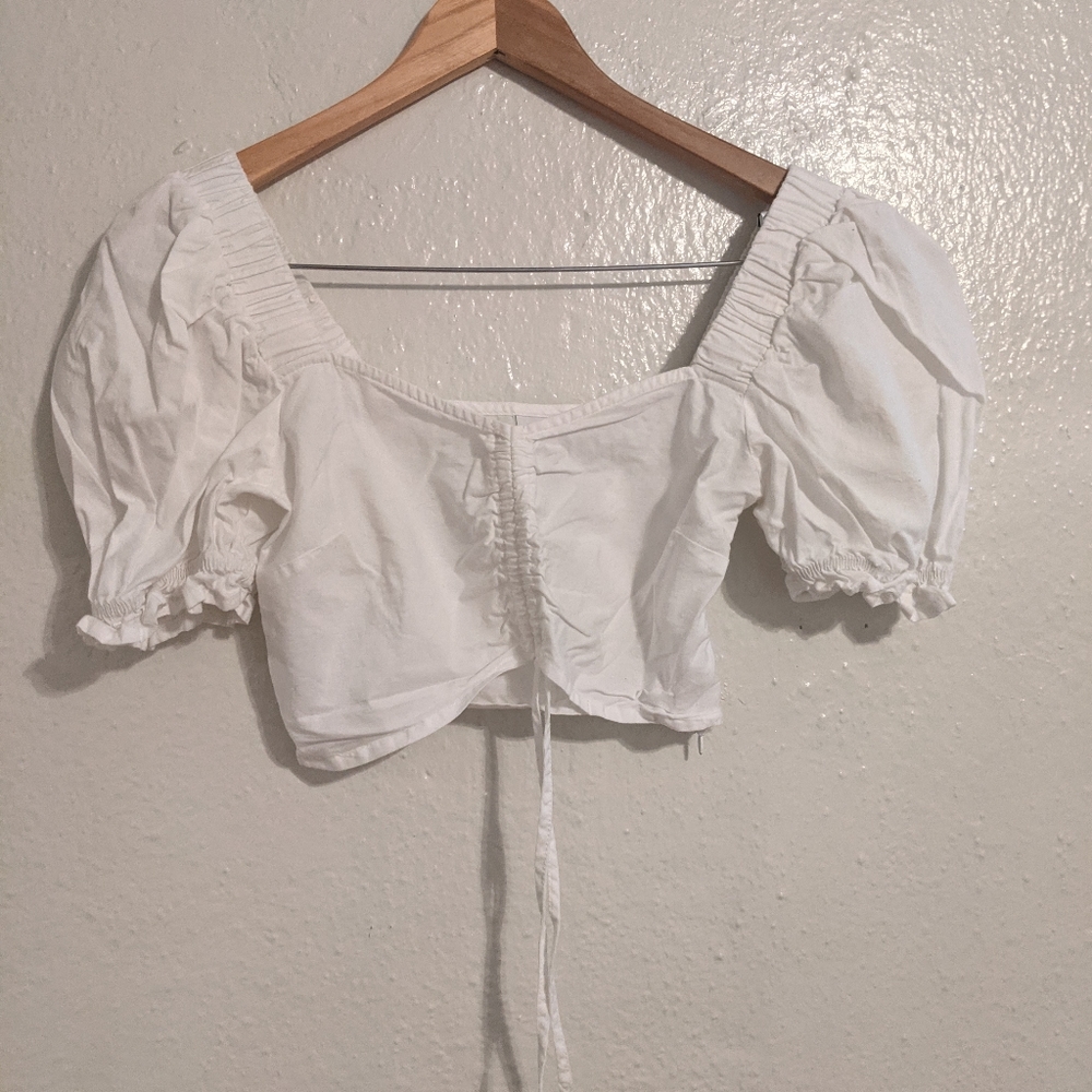 Puff sleeve crop top dirndl top